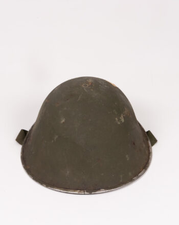 Vintage British Military Steel Turtle Helmet with Chin Strap