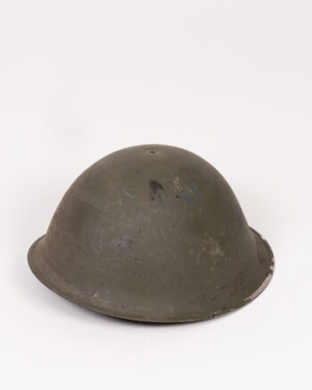 Vintage British Steel Military Turtle Helmet with Chinstrap