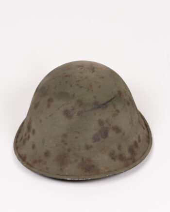 Vintage British Steel Military Turtle Helmet with Rust