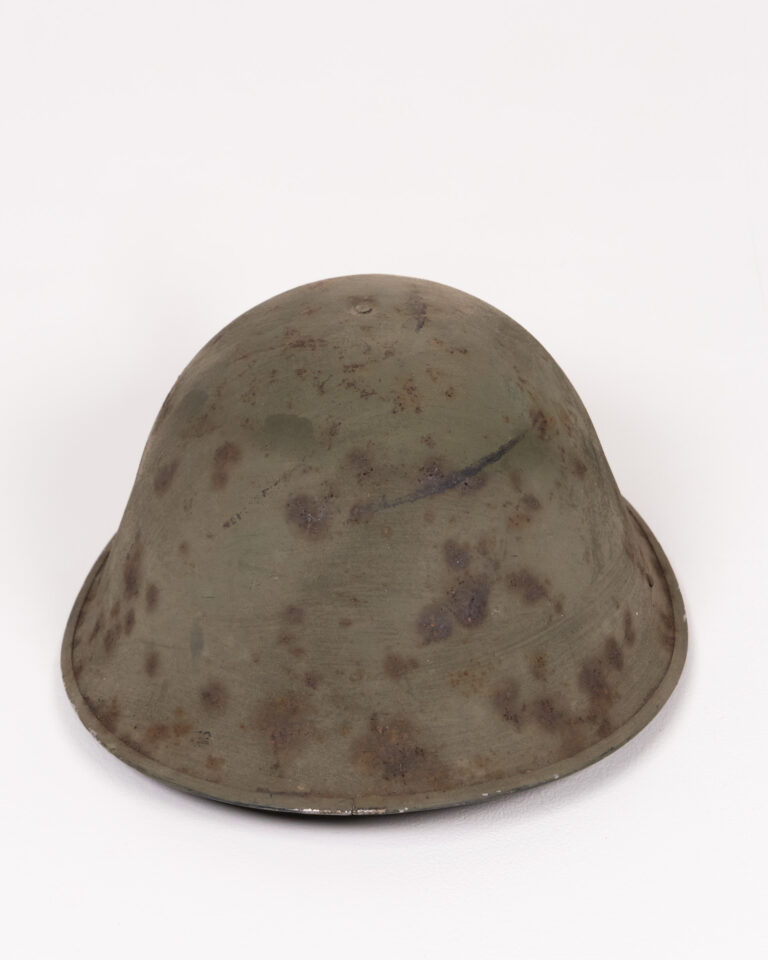 Vintage British Steel Military Turtle Helmet with Rust