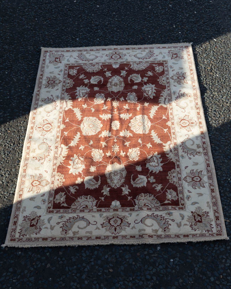 Handmade Wool Rug with Floral Design – ZZ22