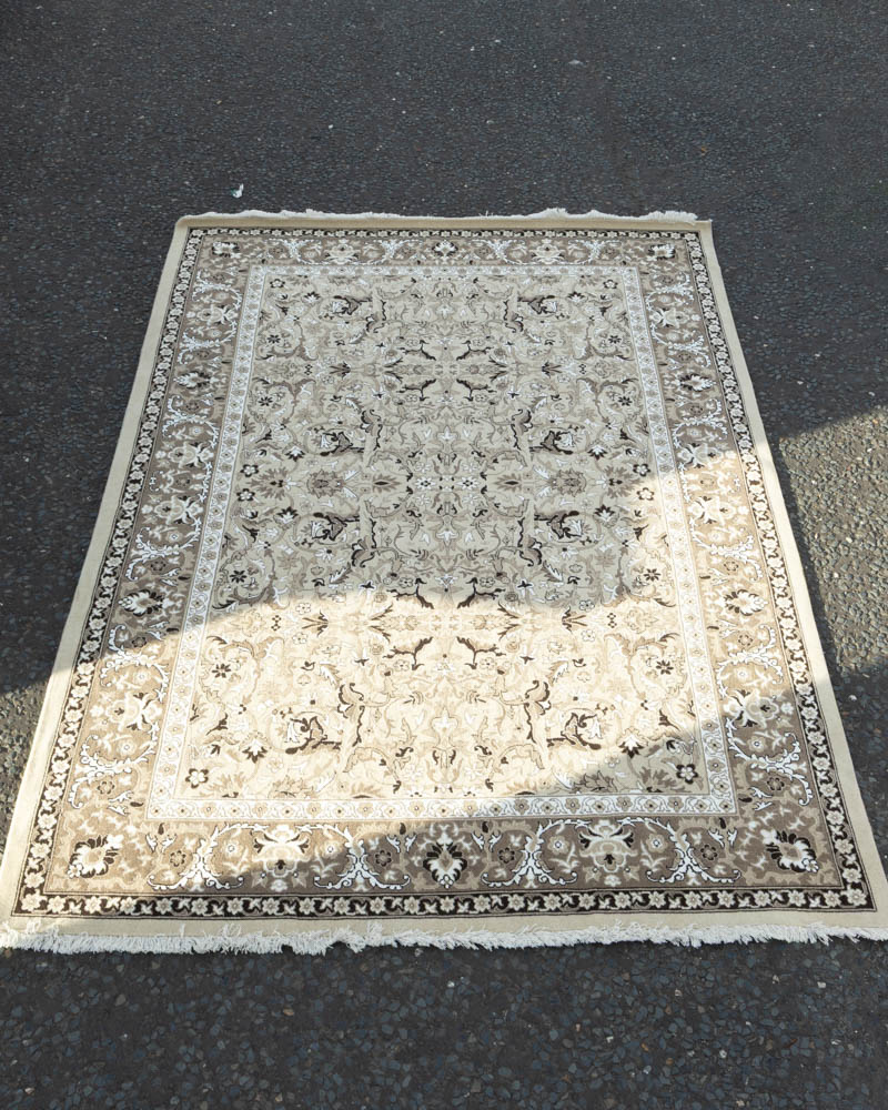 Floral Cream Rug with Brown Details – ZZ05