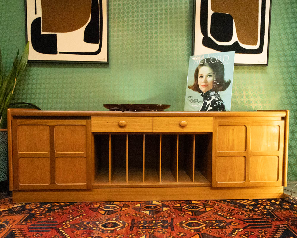 Mid-Century Teak Sideboard with Storage and Drawers