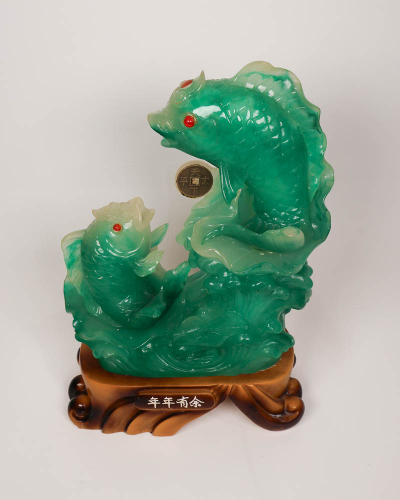 Oriental Green Carp/ Koi Fish Figurine 50cm