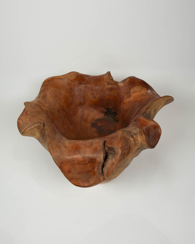 Hand Carved Wooden Bowl with Natural Edge