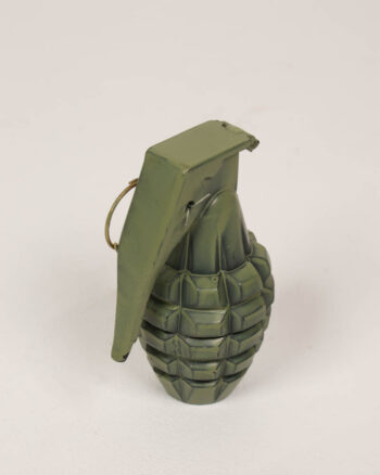 Green Metal Grenade Ornament with Ring