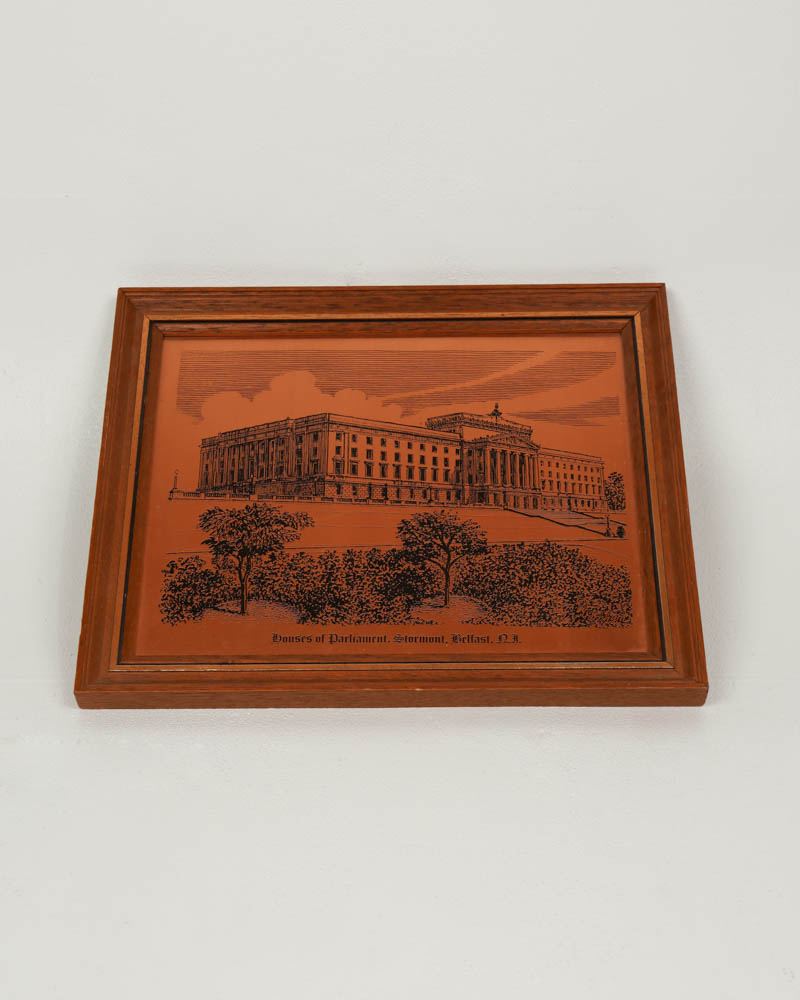 Vintage Copper Craft Etching Houses of Parliament Framed