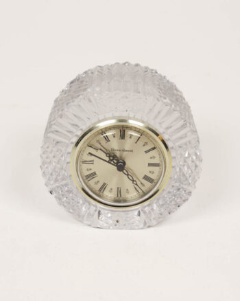 Tyrone Crystal Desk Clock with Gold Trim