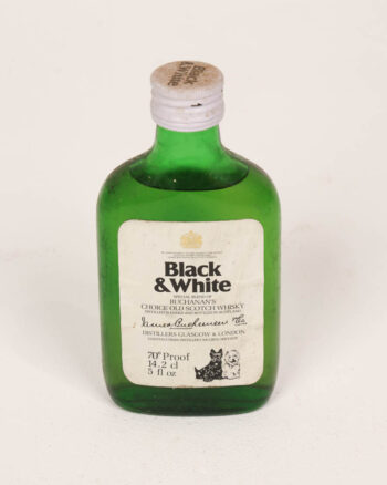 Vintage Black  White Whisky 1/4 Bottle