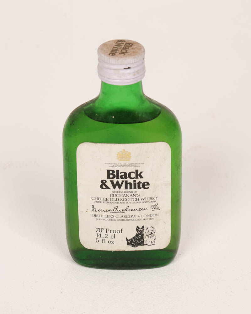 Vintage Black  White Whisky 1/4 Bottle