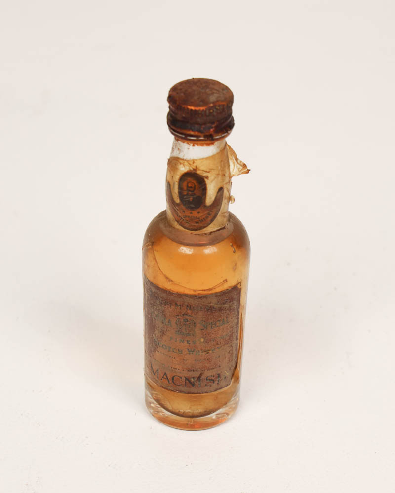 Vintage MacNish’s Miniature Scotch Whisky Bottle with Label