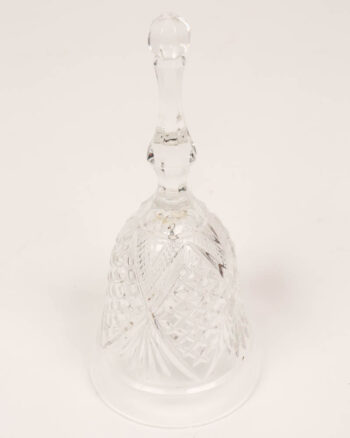 Vintage Crystal Hand Bell with Etched Pattern 22cm