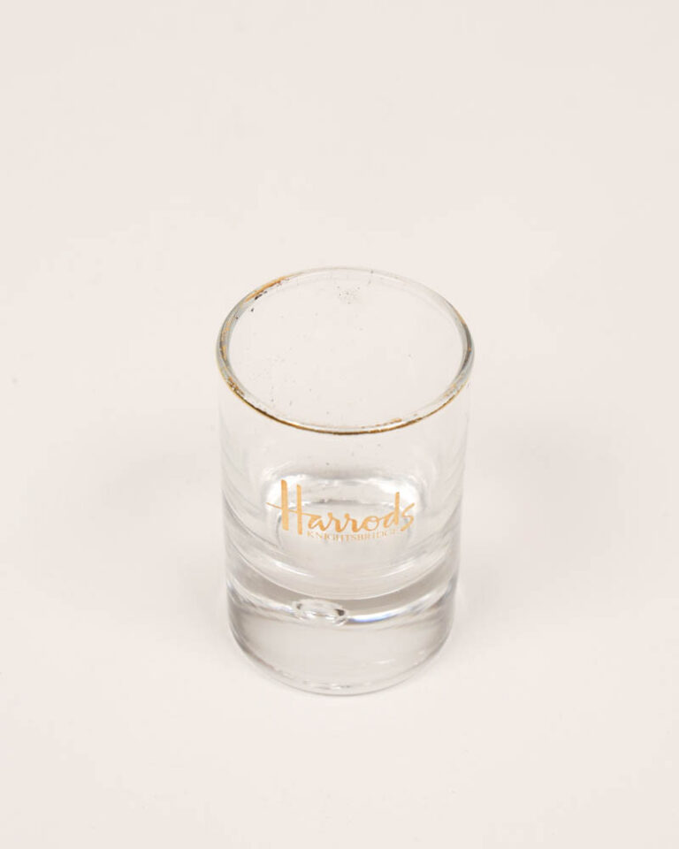 Harrods Knightsbridge Gold Print Glass Shot Glass