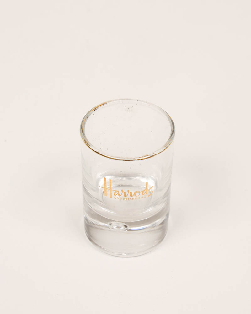 Harrods Knightsbridge Gold Print Glass Shot Glass