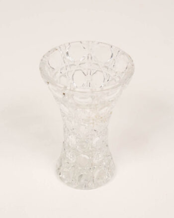 pair of Vintage Pressed  Glass Vase with Patterned Detail