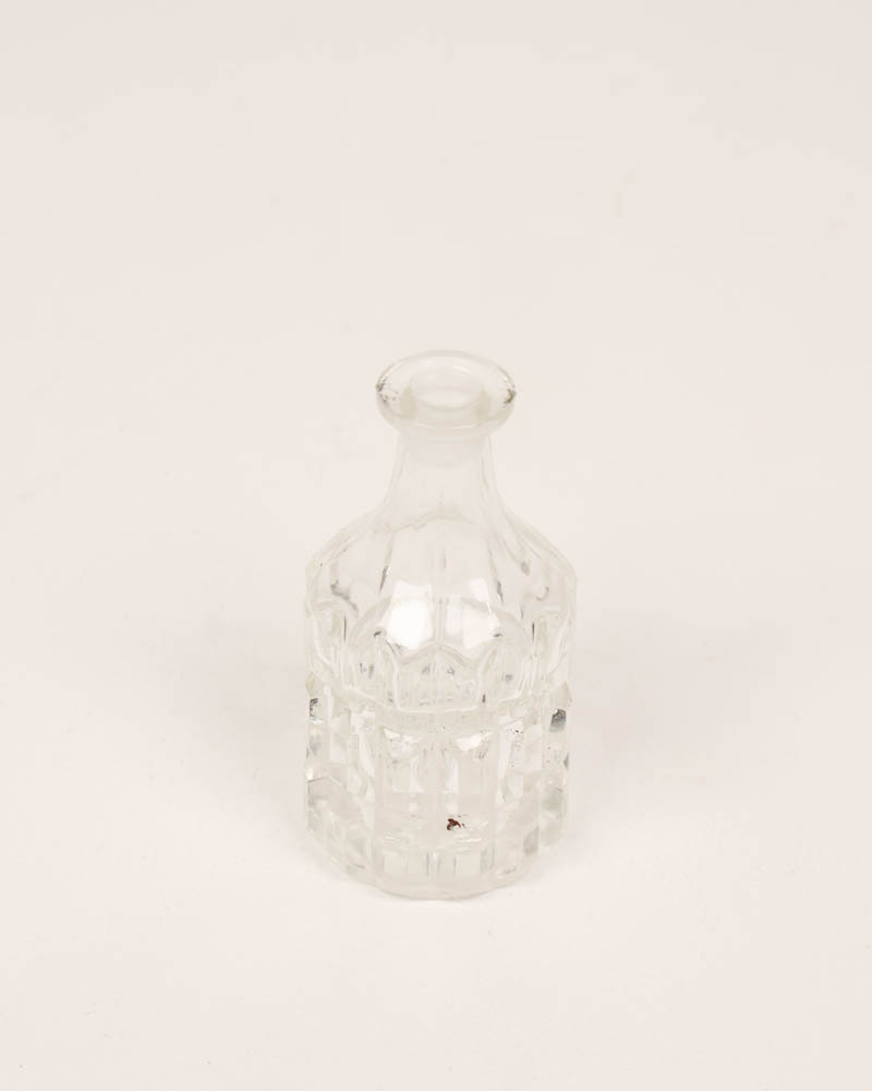 Vintage Glass Decanter with Geometric Pattern