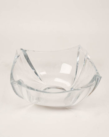 Modern Galway Clear Glass Bowl with Swirled Design