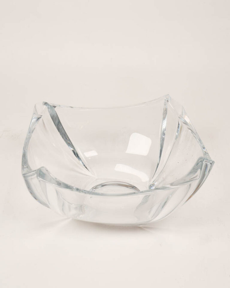 Modern Galway Clear Glass Bowl with Swirled Design