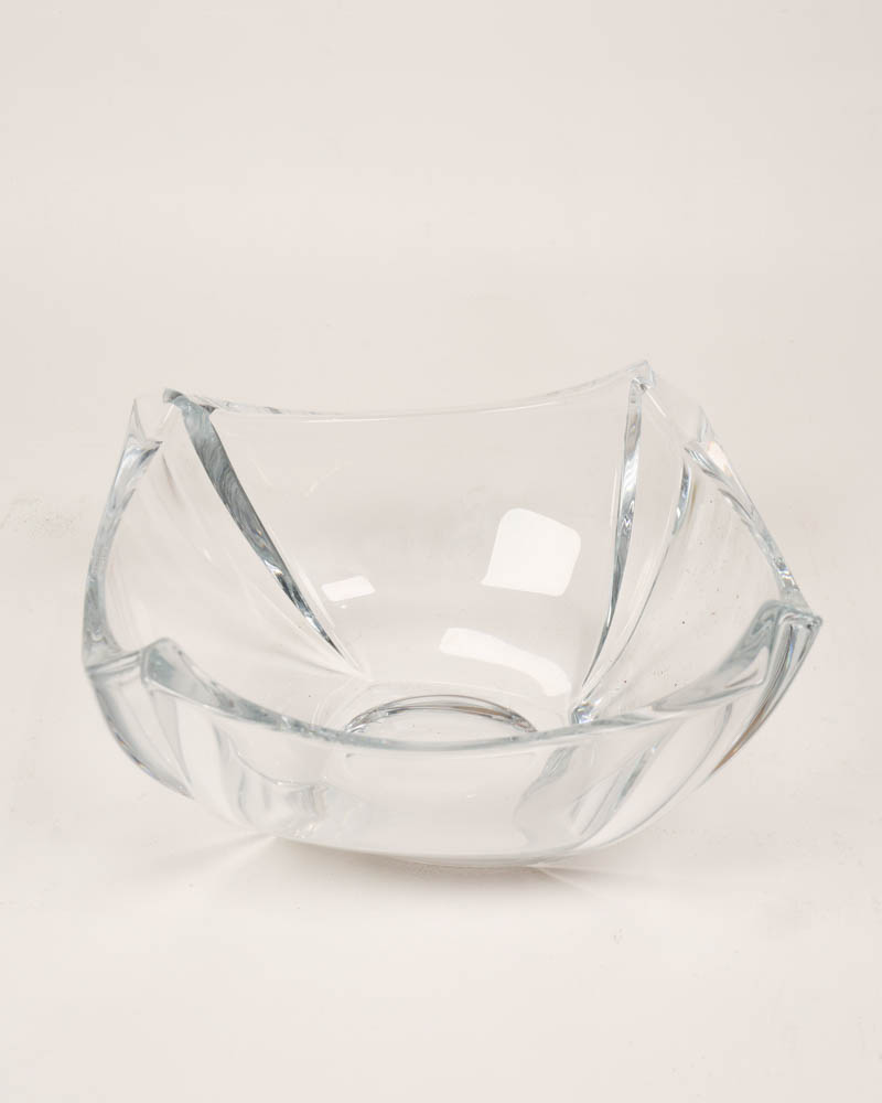 Modern Galway Clear Glass Bowl with Swirled Design