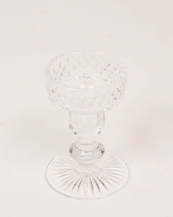 Cut Crystal Candlestick Holder with Radial Base