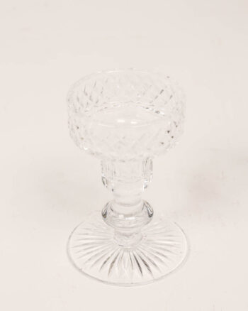 Cut Crystal Candlestick Holder with Radial Base