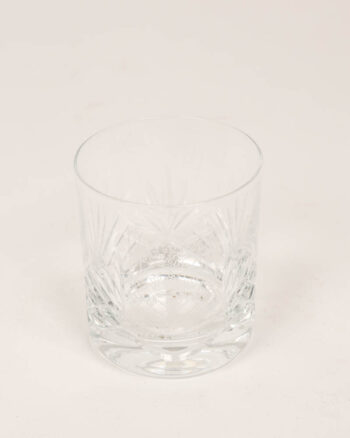 Crystal Cut Glass Whisky Tumbler with Geometric Design