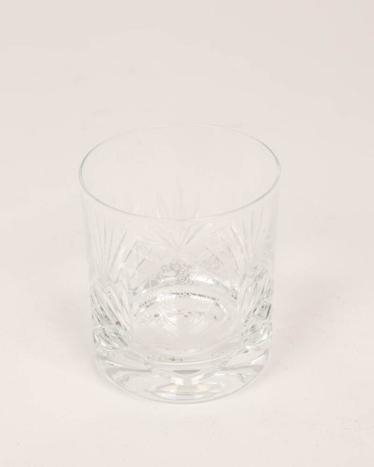 Crystal Cut Glass Whisky Tumbler with Geometric Design