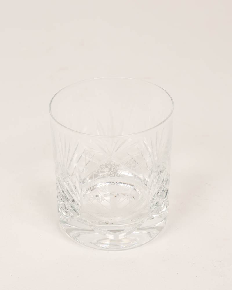 Crystal Cut Glass Whisky Tumbler with Geometric Design