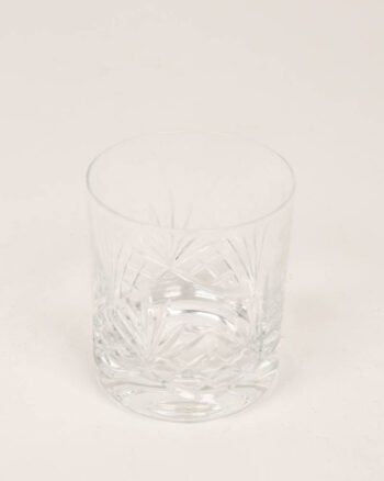 Crystal Cut Glass Whisky Tumbler with Geometric Design