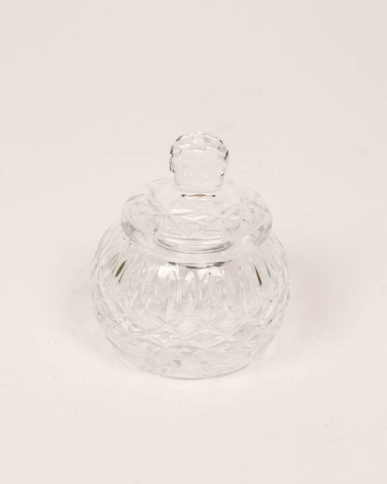 Vintage Crystal Bonbon Jar with Faceted Lid