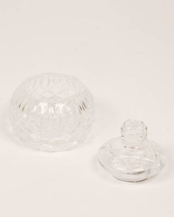 Vintage Crystal Bonbon Jar with Faceted Lid