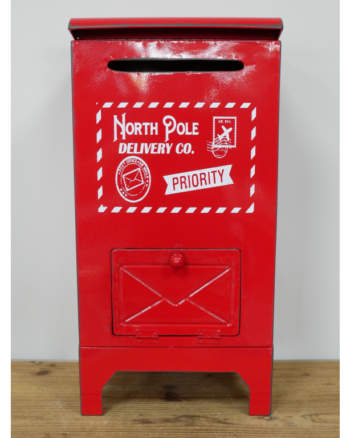 Red Metal ‘North Pole Delivery’ Santa Mailbox