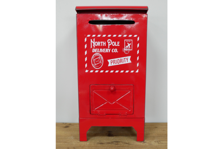 Red Metal 'North Pole Delivery' Santa Mailbox