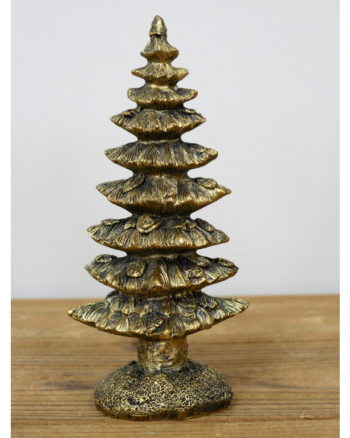 Mini Gold Christmas Tree Ornament with Detail