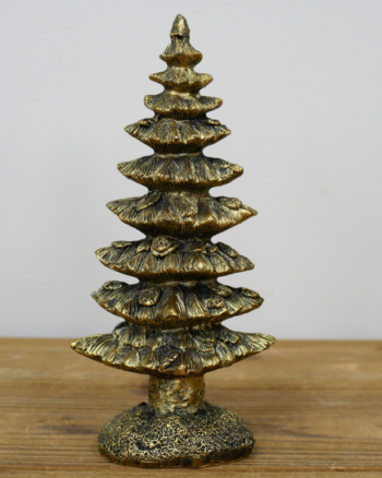 Mini Gold Christmas Tree Ornament with Detail
