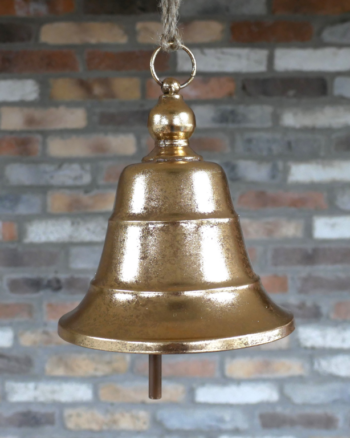 Gold Metal Hanging Bell with Loop