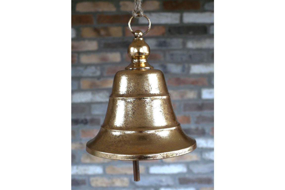 Gold Metal Hanging Bell with Loop