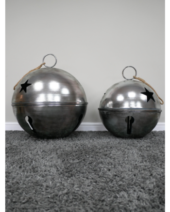 Pair of Large Decorative Bells in Silver