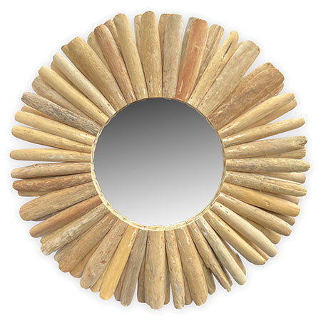 Naturale Driftwood Round Mirror 80cm