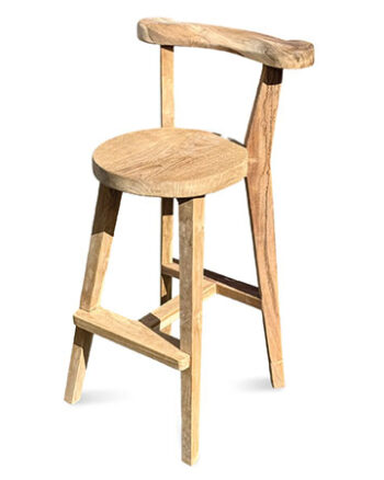 Naturale Teak Bar Stool with Backrest