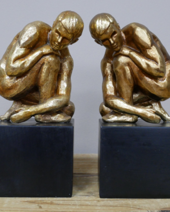 Gold Figure Bookends