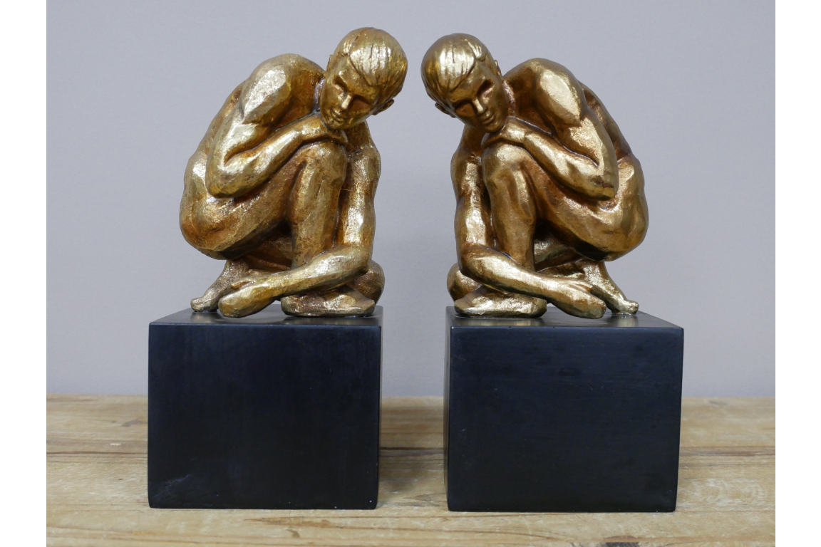 Gold Figure Bookends