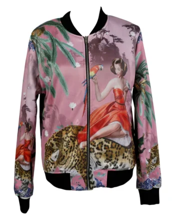 Mary Bomber Jacket in Pink – Size Medium