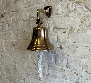 6″ Brassed Aluminium Bell with Rope Pull