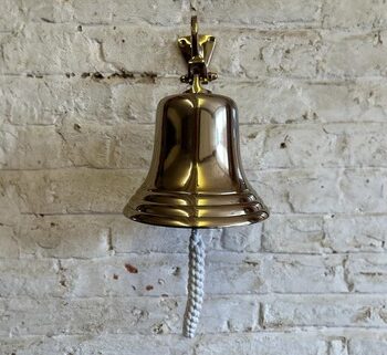 8″ Brassed Aluminium Bell with Rope