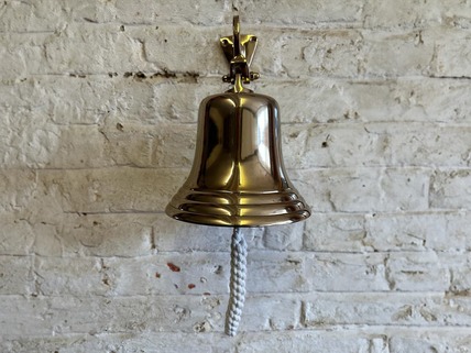 8″ Brassed Aluminium Bell with Rope