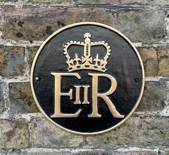 Aluminium Royal ER Plaque Elizabeth Regina