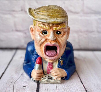 Donald Trump Style Cast Iron Money Box with Nuke