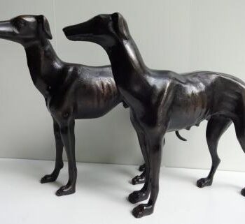 Cast Iron Greyhound Ornament Figures (Pair)