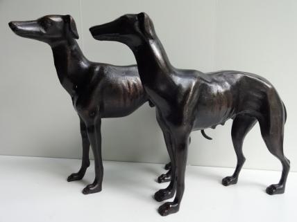 Cast Iron Greyhound Ornament Figures (Pair)